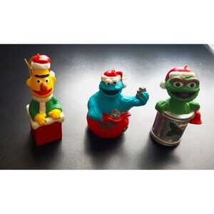 Jim Hensen's Muppets 1981 Christmas 3 Ornaments Oscar Grouch Bert Cookie Monster